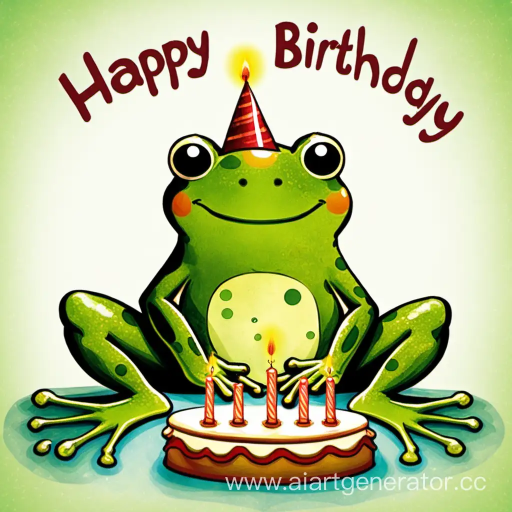 Joyful-Frog-Celebrating-a-Birthday-Bash