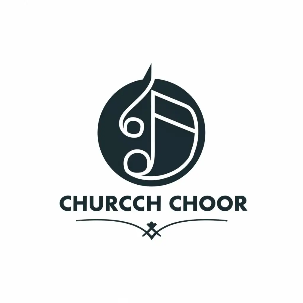 a logo design,with the text "Church choir", main symbol:Music and acting ,Moderate,be used in Religious industry,clear background