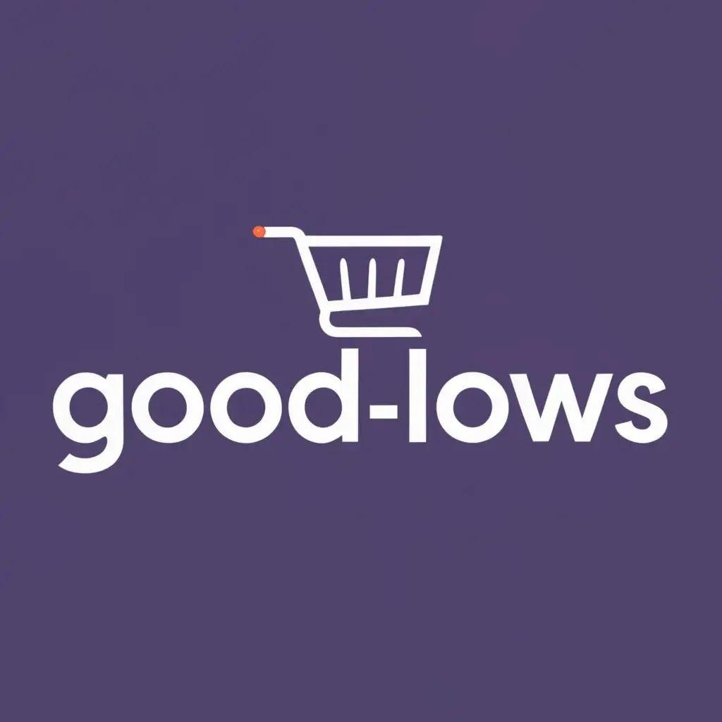 logo, shopping cart, with the text "good-lows", typography, be used in Retail industry