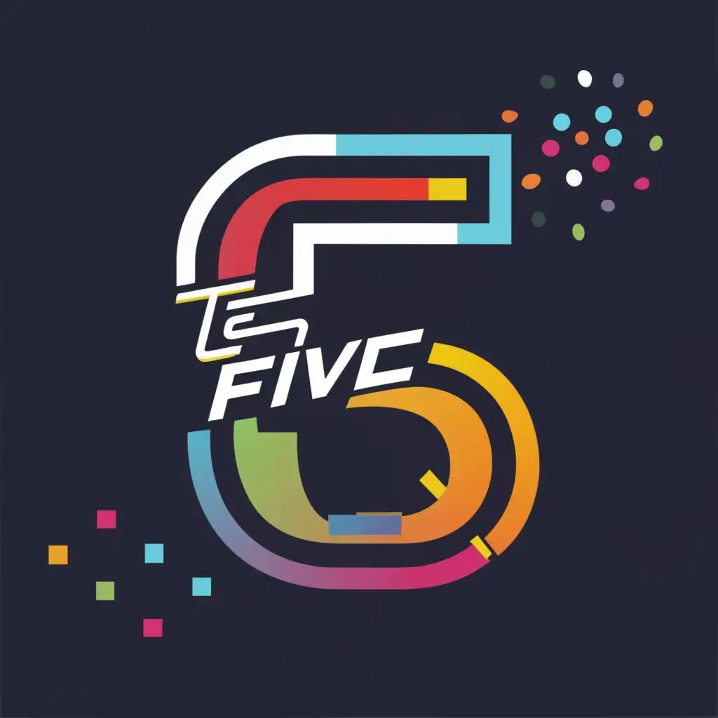 logo, 5, with the text "Team Five", typography, be used in Technology industry