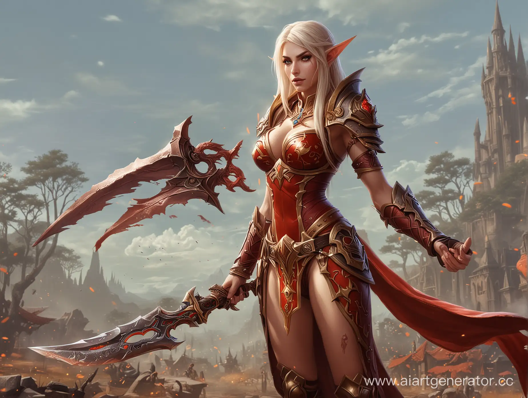 Elegant-Female-Blood-Elf-Portrait-World-of-Warcraft-Fantasy-Art