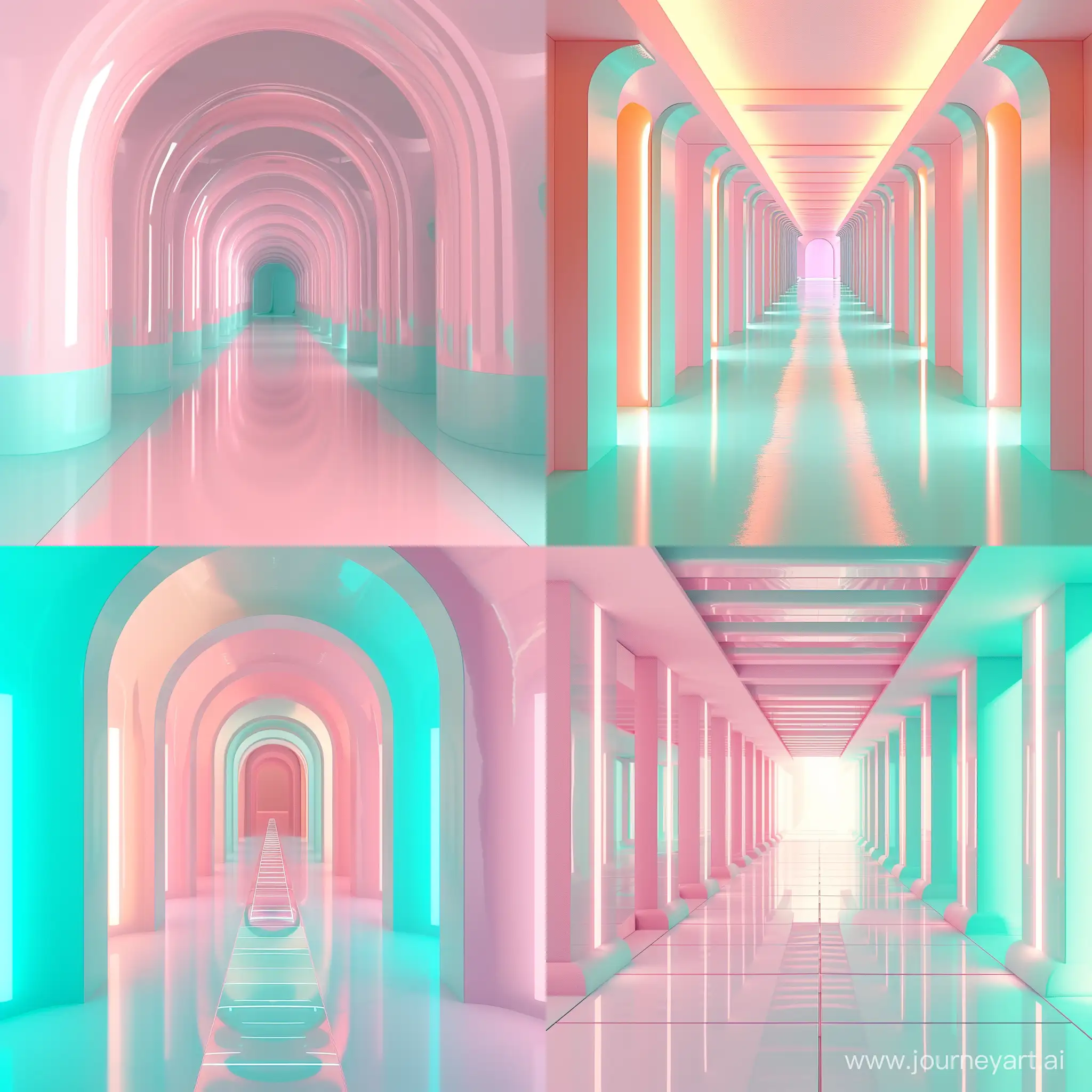Futuristic-Pastel-Corridor-Photorealistic-Liminal-Space-in-Pink-and-Turquoise
