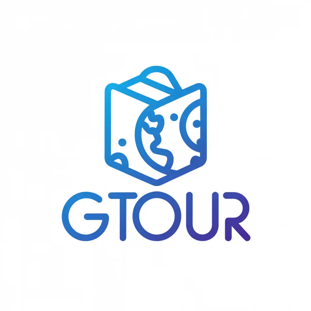 a logo design,with the text "Gtour", main symbol:suitcase and maps,Moderate,be used in Travel industry,clear background