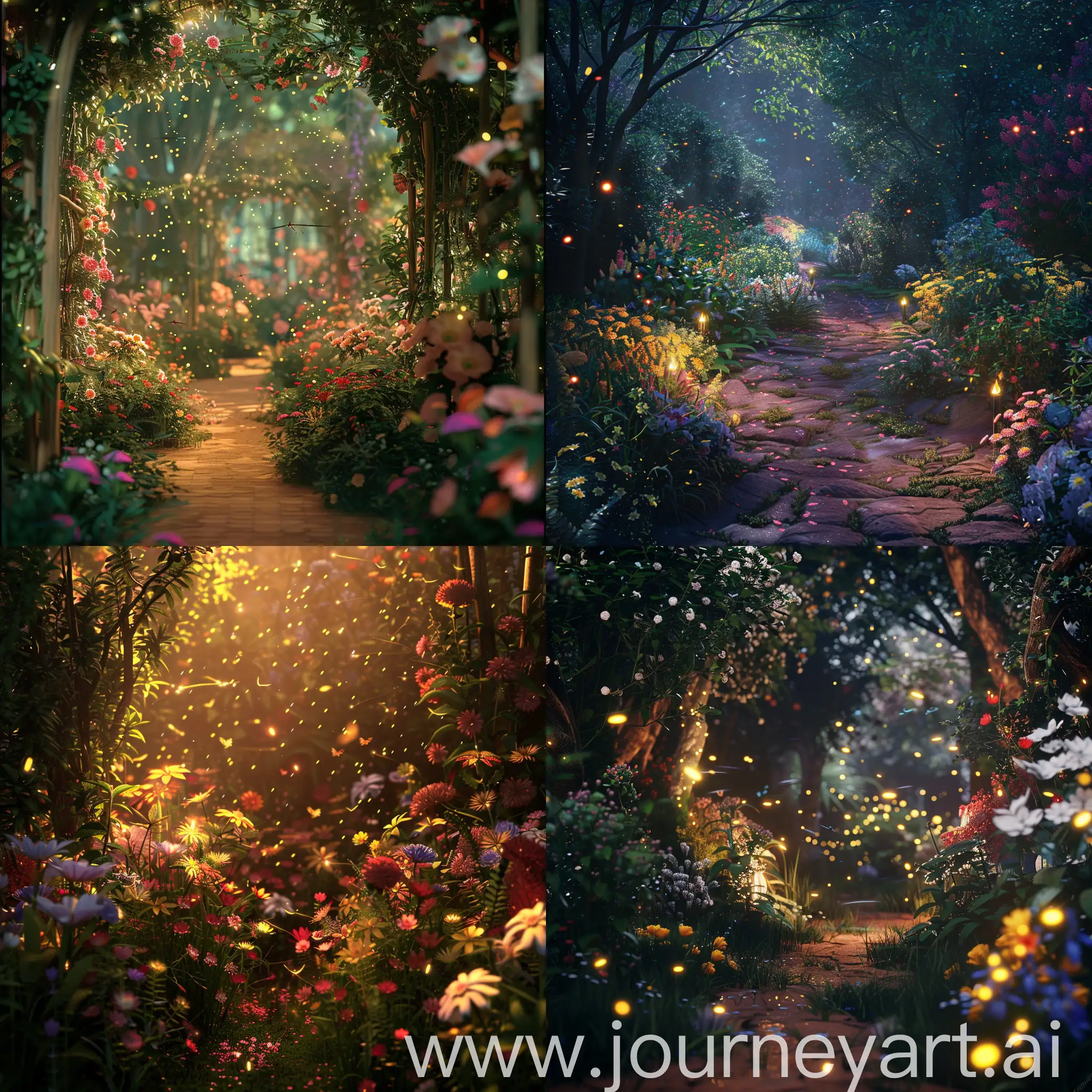 Enchanting-Secret-Garden-with-Flowers-and-Fireflies-in-Super-HD-Quality