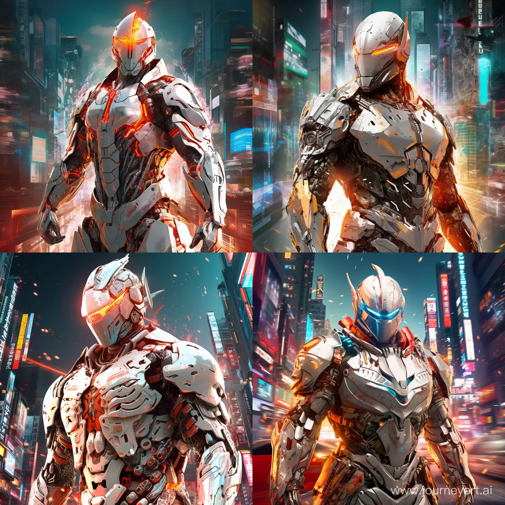Futuristic-Cyberpunk-White-Knight-in-Fiery-Techno-Armor