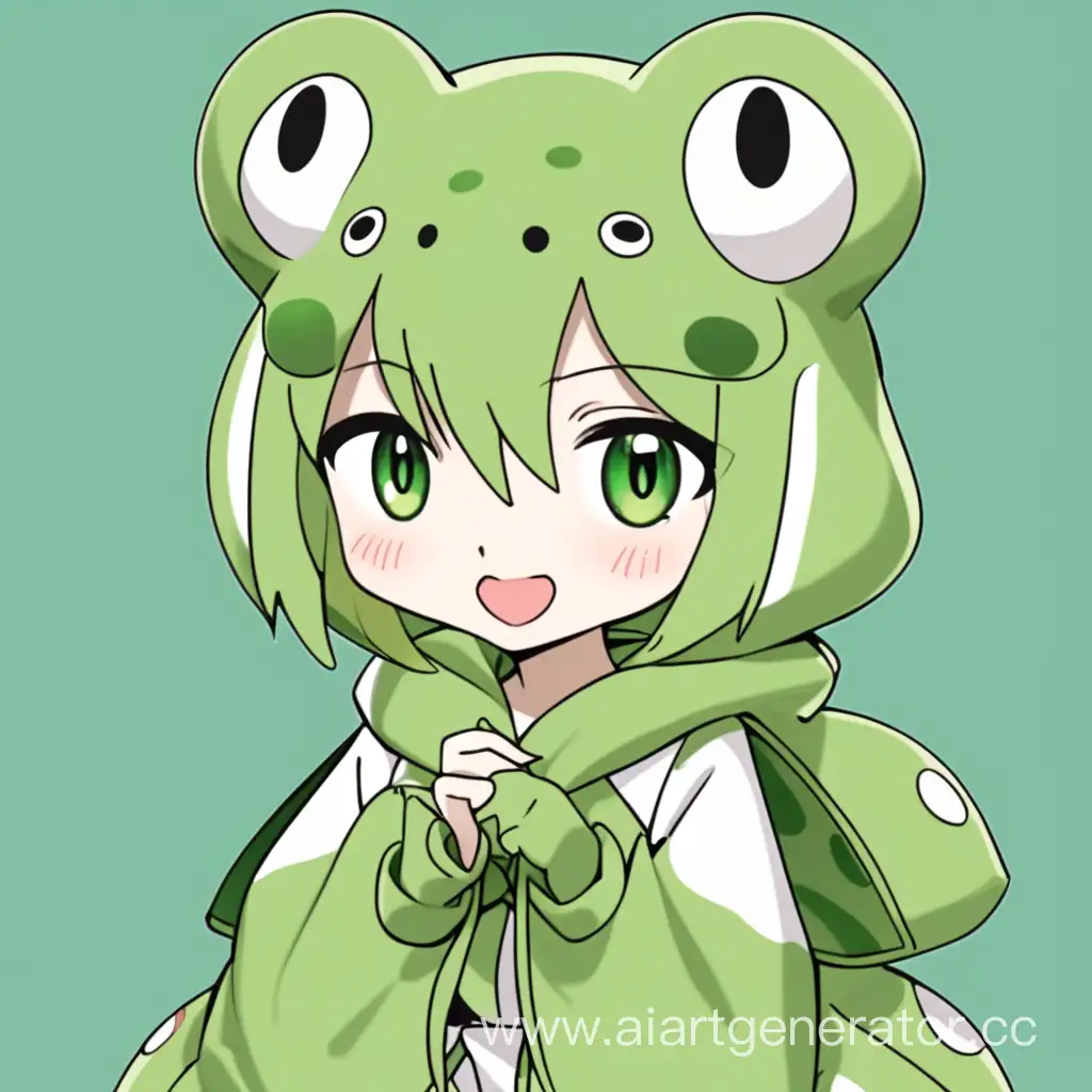 Девушка аниме в костюме лягушки