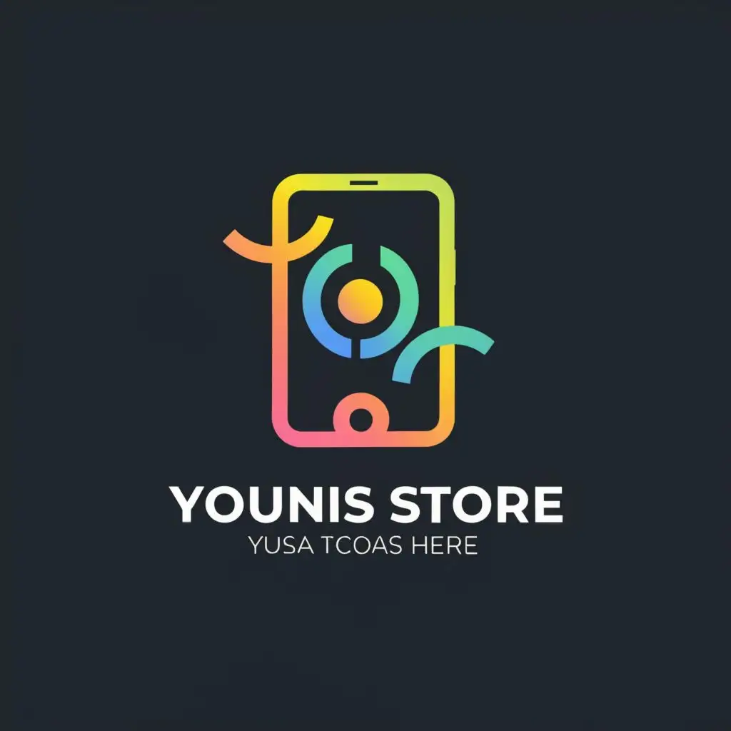 LOGO-Design-For-Younis-Store-Modern-Mobile-Phone-Concept-with-Sleek-Typography-for-the-Technology-Industry