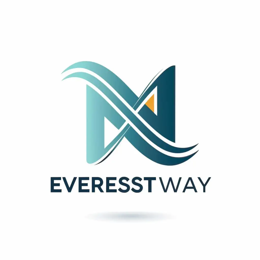 logo, Ew, with the text "EverestWay", typography, be used in Finance industry