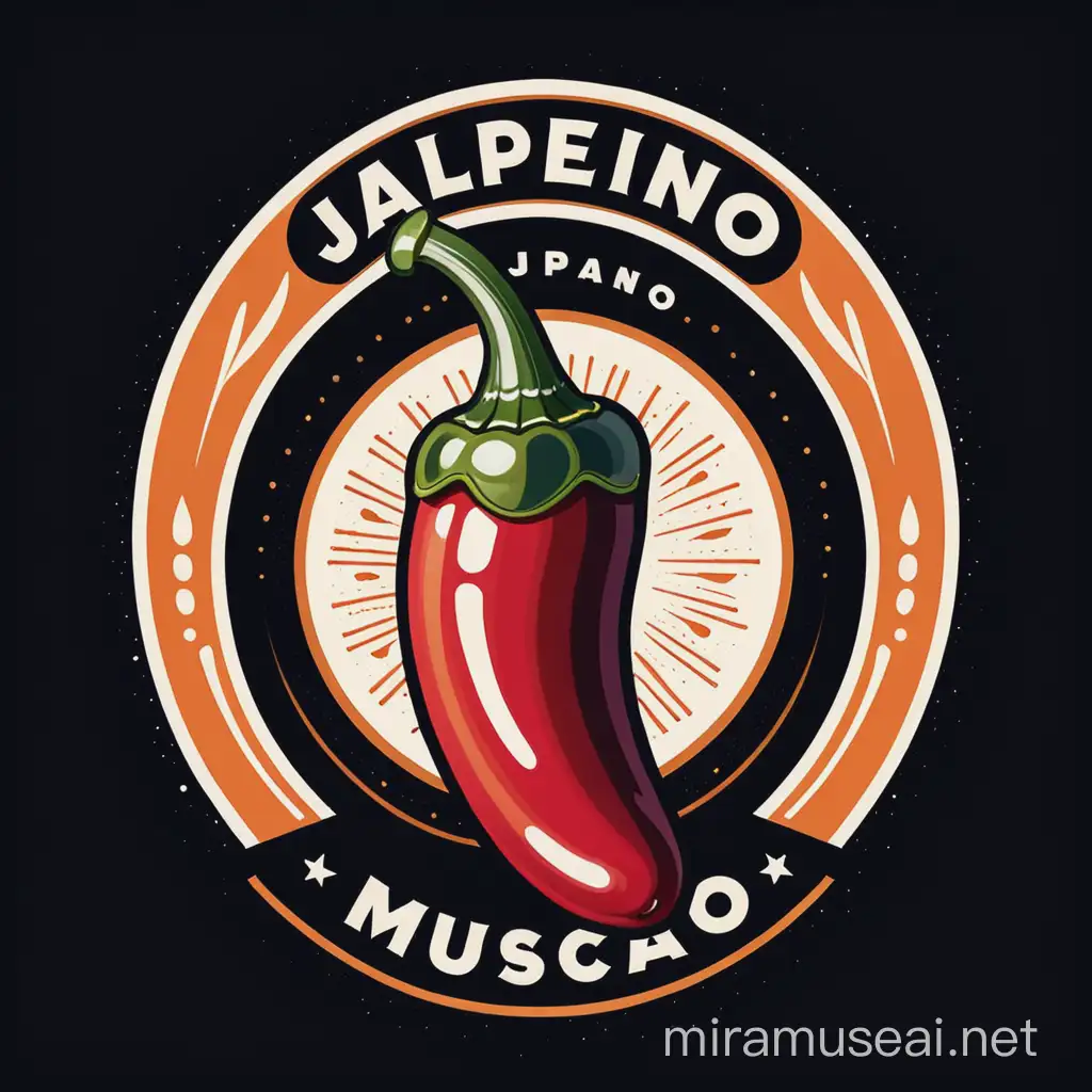 Colorful Jalapeo Musica Logo on Musical Notes Background