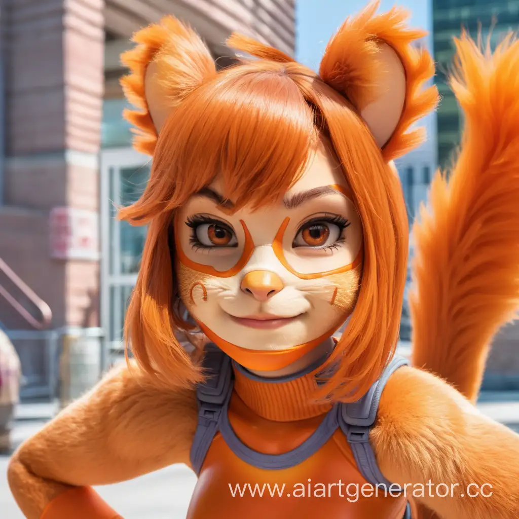 Playful-Furry-Squirrel-Girl-with-Vibrant-Orange-Plastic-Features