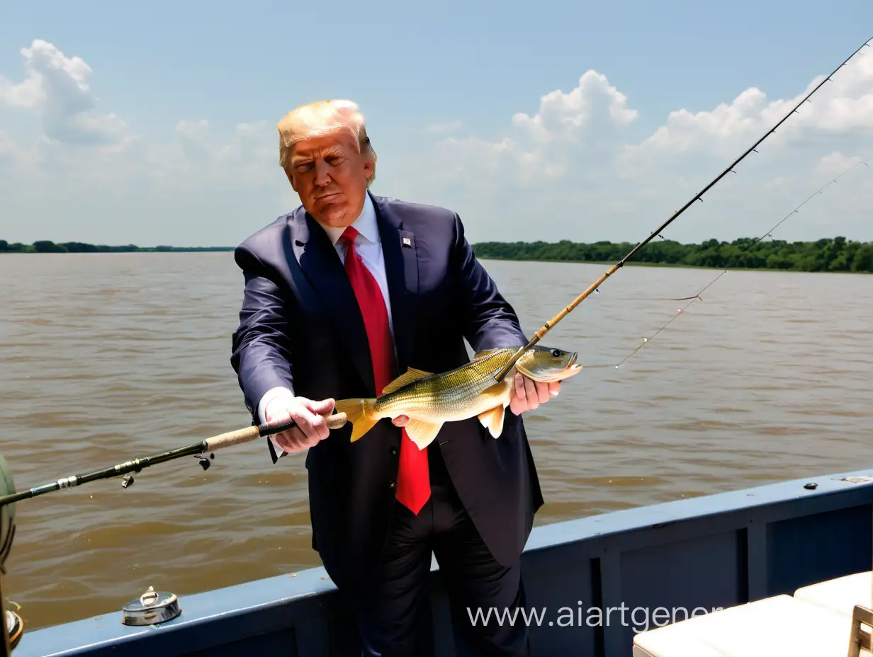 Дональд Трамп рыбачит на Миссисипи