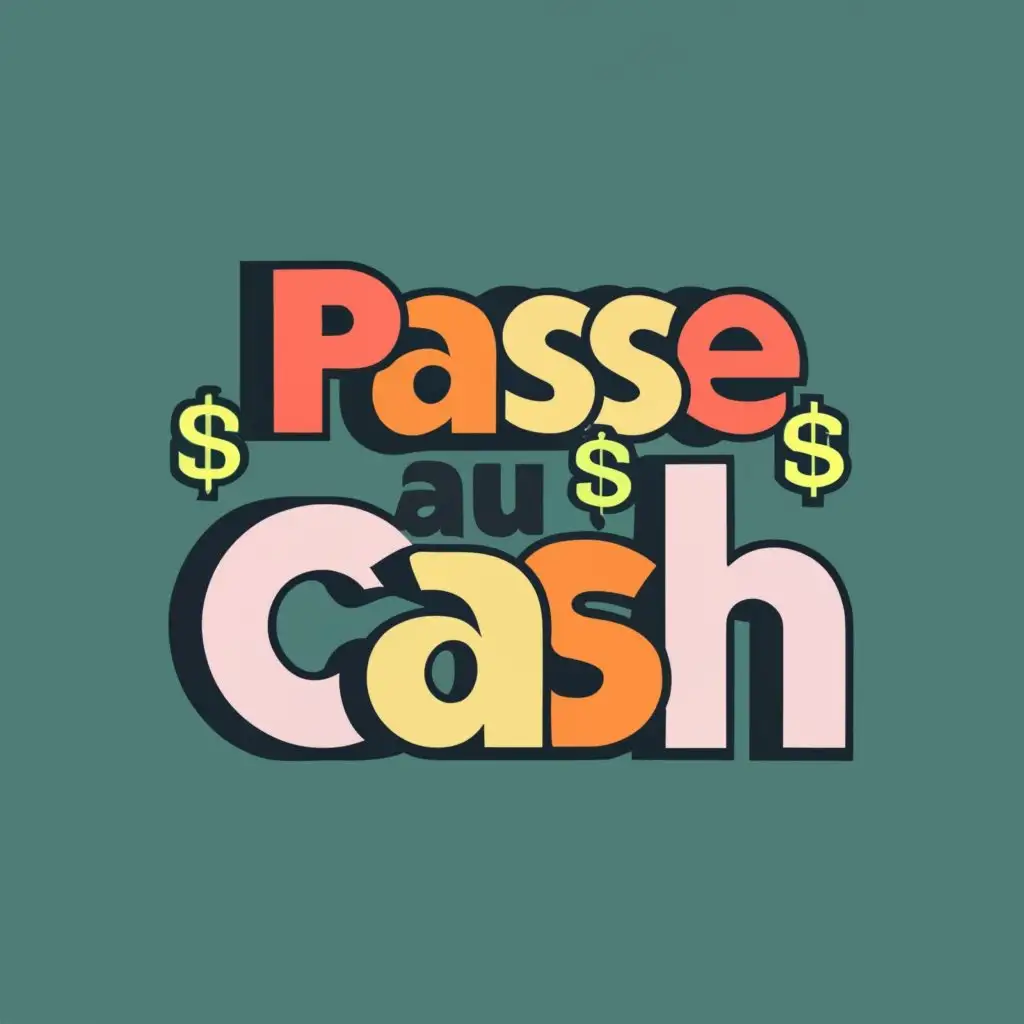 logo, cash, money, modern, with the text "logo, cash, money, modern, with the text "PASSE AU CA$H" podcast logo", typography, be used in Finance industry