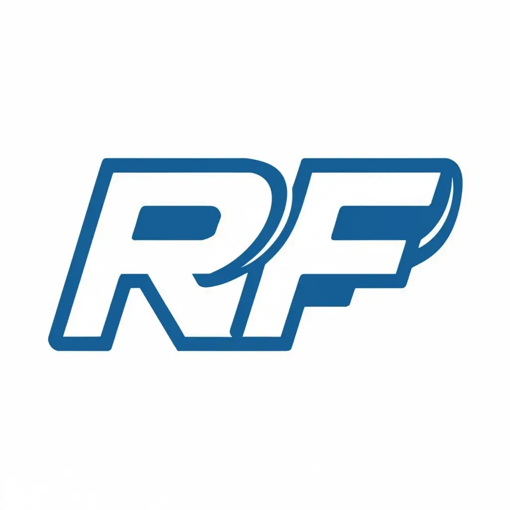 logo, RF, with the text "RF letters in blue color", typography, be used in Automotive industry