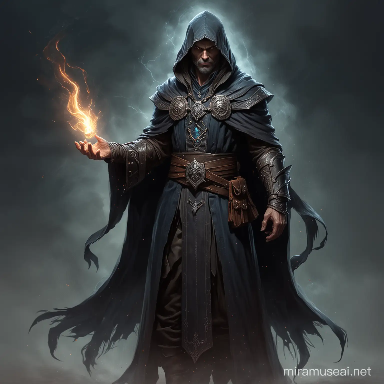 a sinister mage, middle age