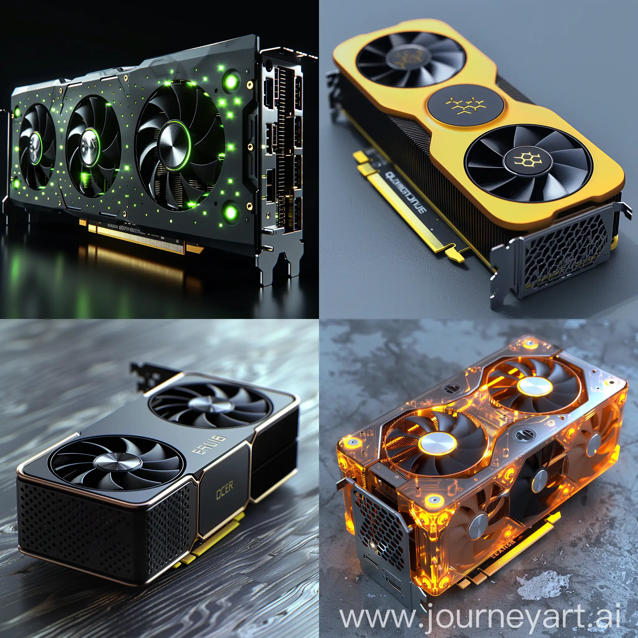 Ultramodern, futuristic PC graphics card, Biodegradable Materials, Low Power Consumption, Passive Cooling, Energy-Efficient Manufacturing, Recycled Materials, Modular Design, Cloud Processing, AI-powered Performance Optimization, Smart Power Management, Software Control for Eco-Friendly Settings, Quantum Dot Display Technology, Neural Processing Unit (NPU), Real-Time Ray Tracing, 8K Resolution and Beyond, Enhanced VR/AR Support, Brain-Computer Interface (BCI) Compatibility, Self-Learning Algorithms, Security Features, Advanced Overclocking Capabilities, Customizable Design, octane render --stylize 1000