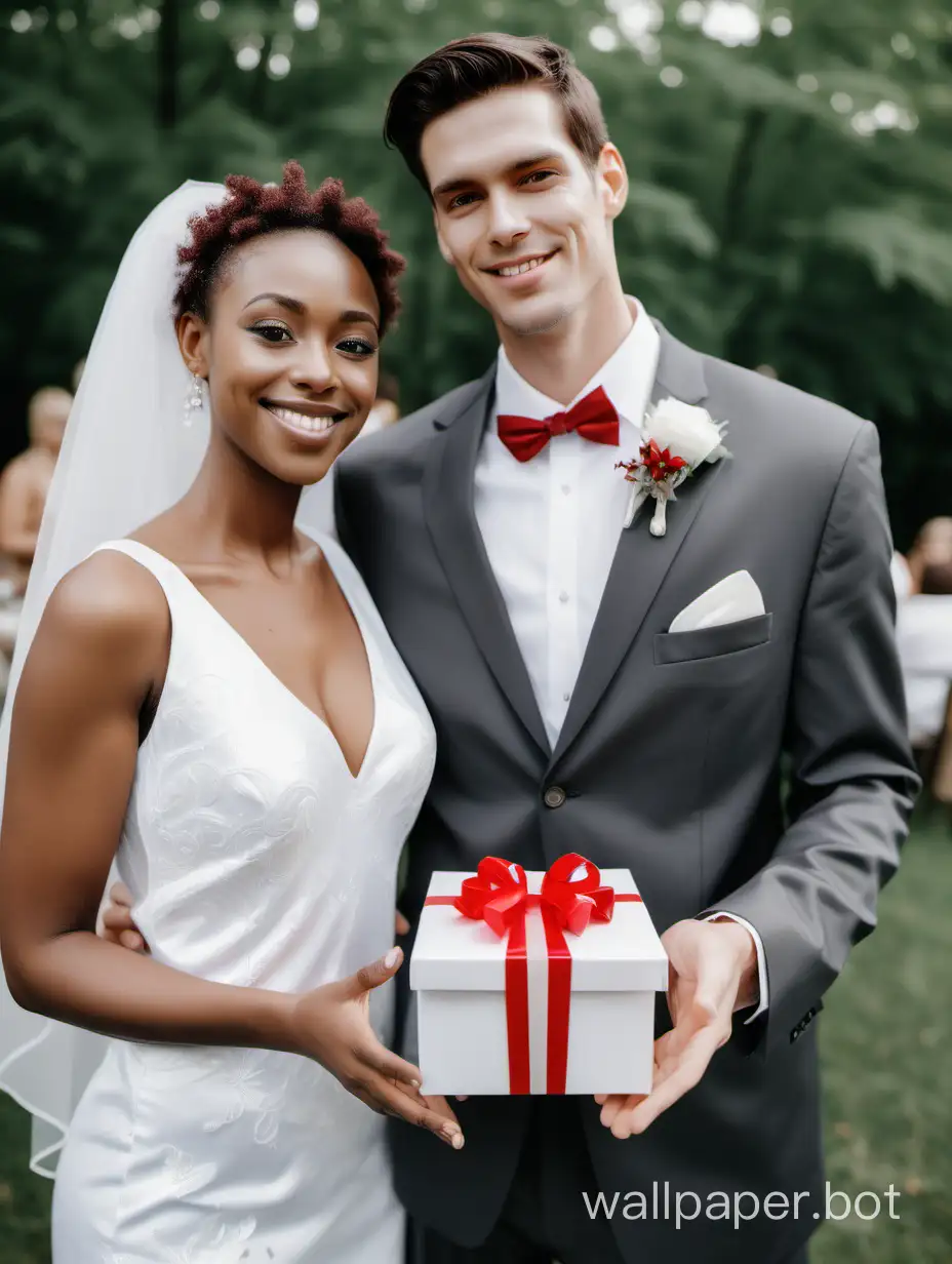 Happy-White-American-Couple-Embracing-with-Wedding-Gift-Box