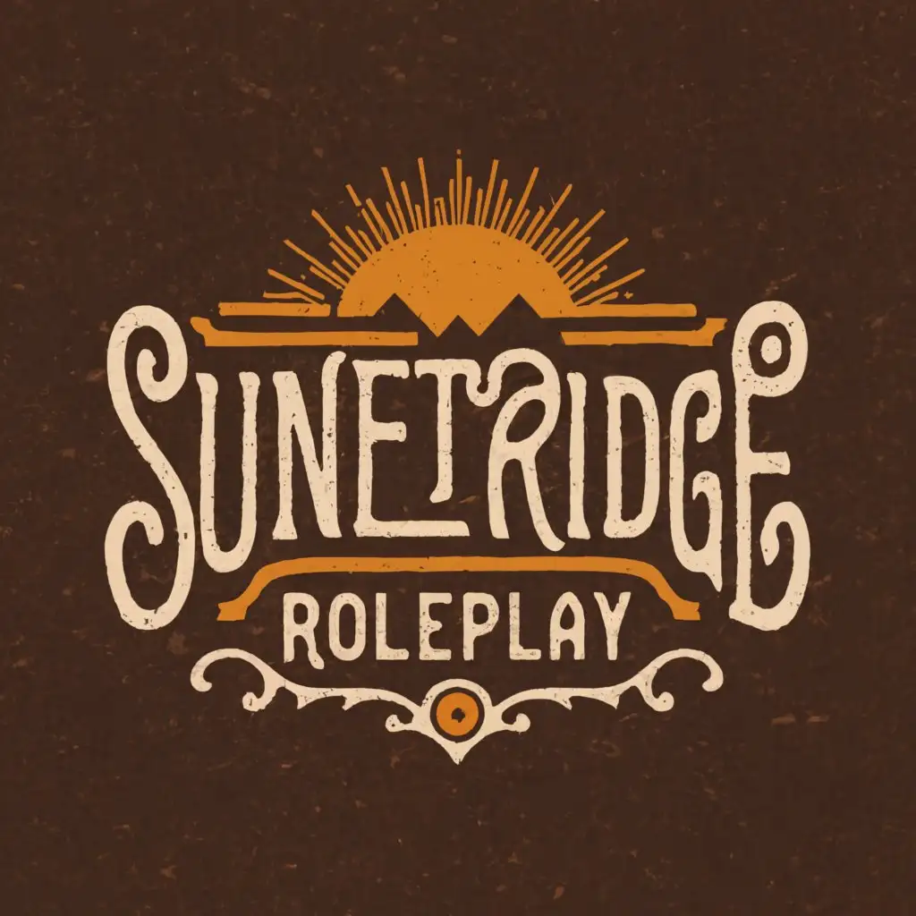 a logo design,with the text "SunsetRidge RO", main symbol:For "SunsetRidge Roleplay," envision a logo where the words "SunsetRidge" are written in a bold, rustic font reminiscent of hand-carved wood, with each letter showcasing intricate details and textures. With GTA 5 featured Mountain Chilliad in the background .The colors transition from warm tones like golden yellow and burnt orange at the top to cooler hues like deep blue and purple at the bottom, symbolizing the transition from sunset to twilight. Above the text, a stylized depiction of a ridge silhouette against a setting sun forms the backdrop, with rays of light extending outward, creating a sense of warmth and invitation. A subtle gradient effect adds depth and dimension to the design, while small elements like trees or wildlife scattered around the ridge capture the essence of the natural landscape. Overall, the logo evokes a sense of adventure, community, and immersion in a serene countryside setting perfect for roleplay.,complex,be used in Technology industry,clear background
