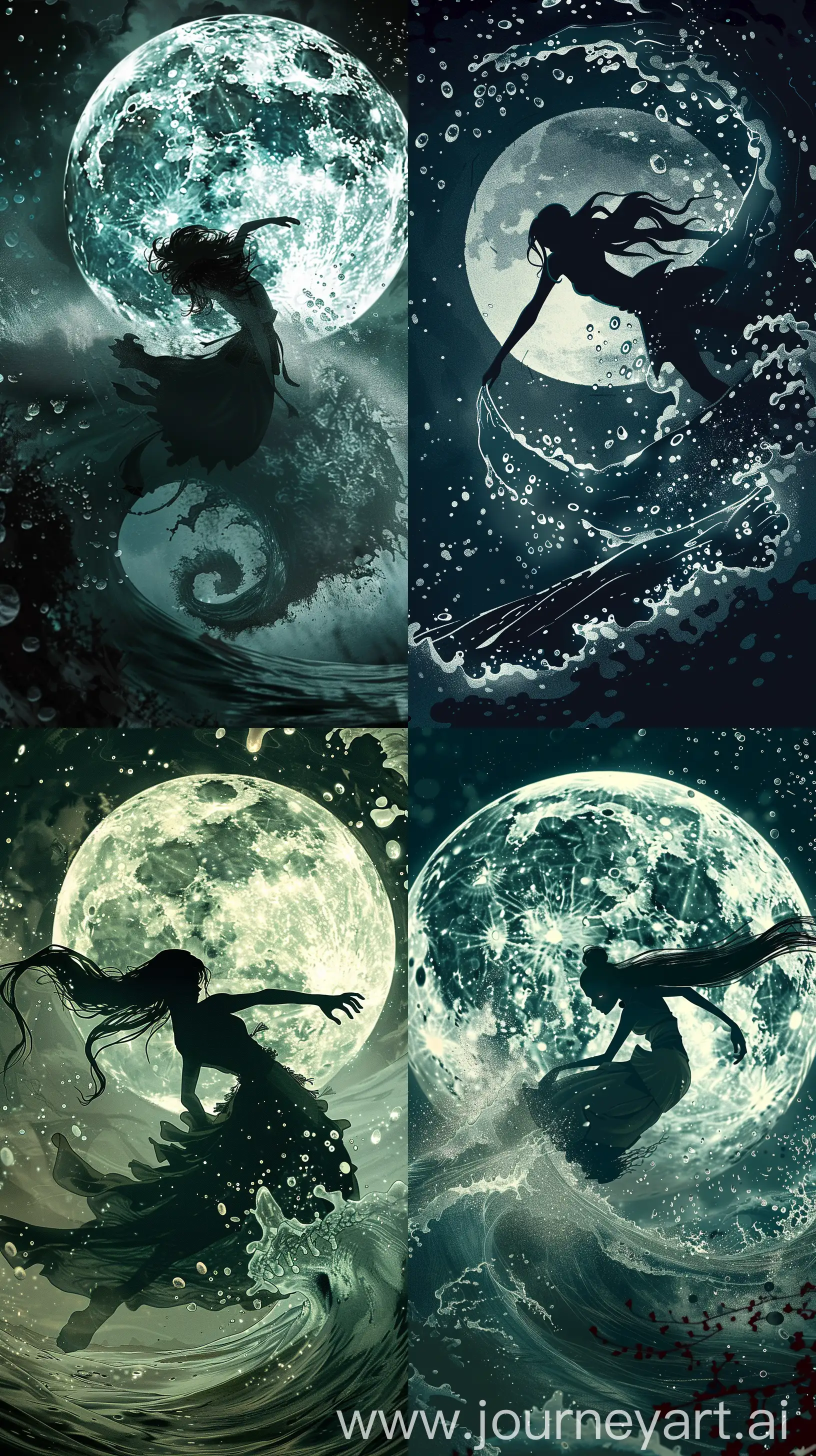 Katara-Bending-Powerful-Wave-Silhouetted-by-Full-Moon