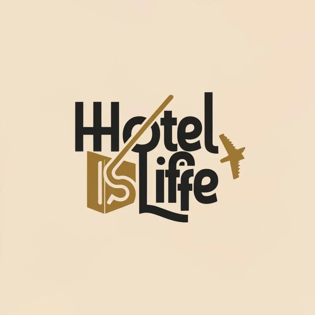 a logo design,with the text "Hotel is life", main symbol:Travel,Minimalistic,be used in Travel industry,clear background