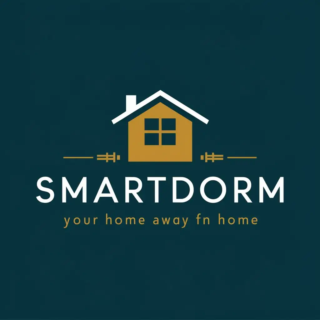 logo, Your Home Away From Home, with the text "SmartDorm", typography, be used in Restaurant industry