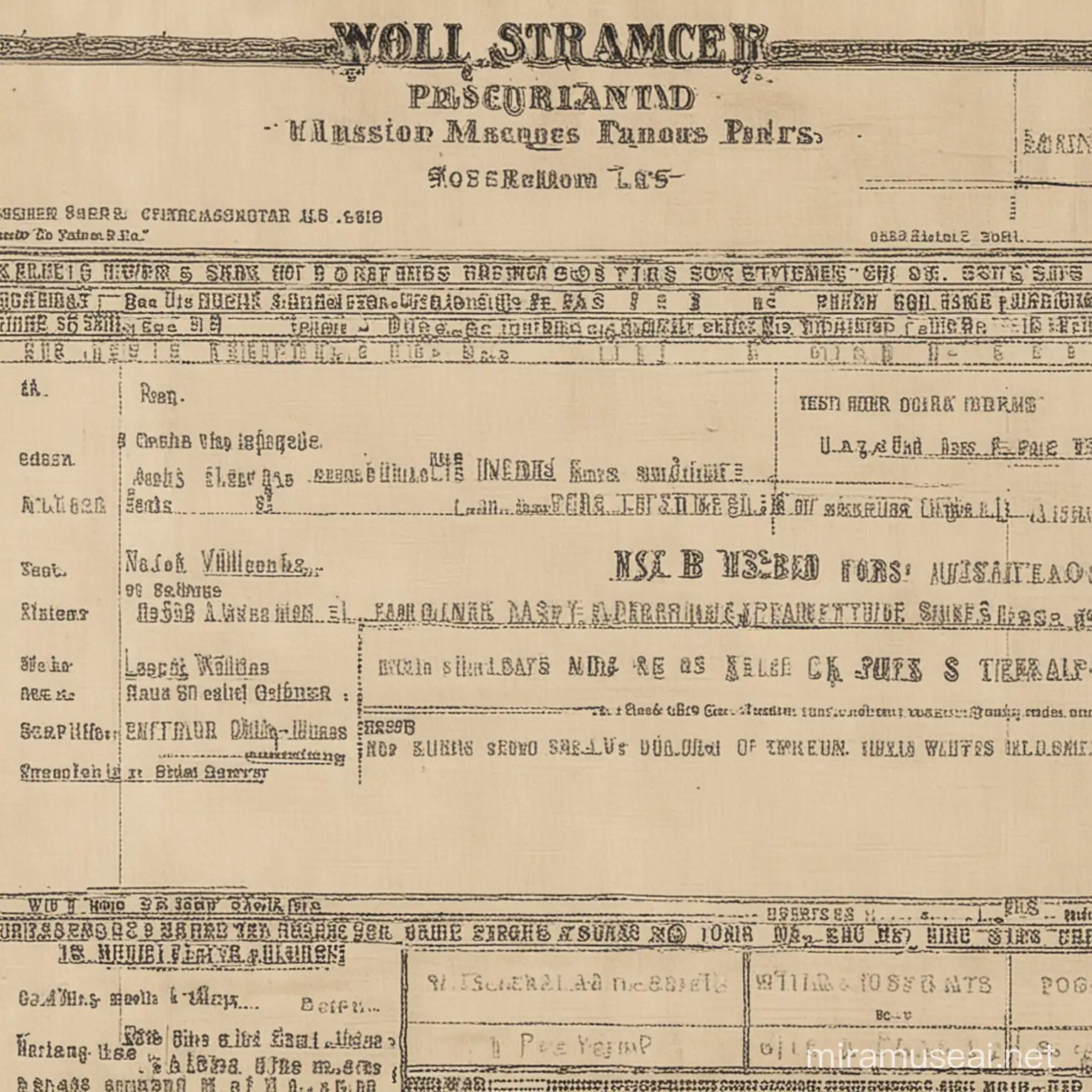 piece of paper showing passenger manifest from 1901