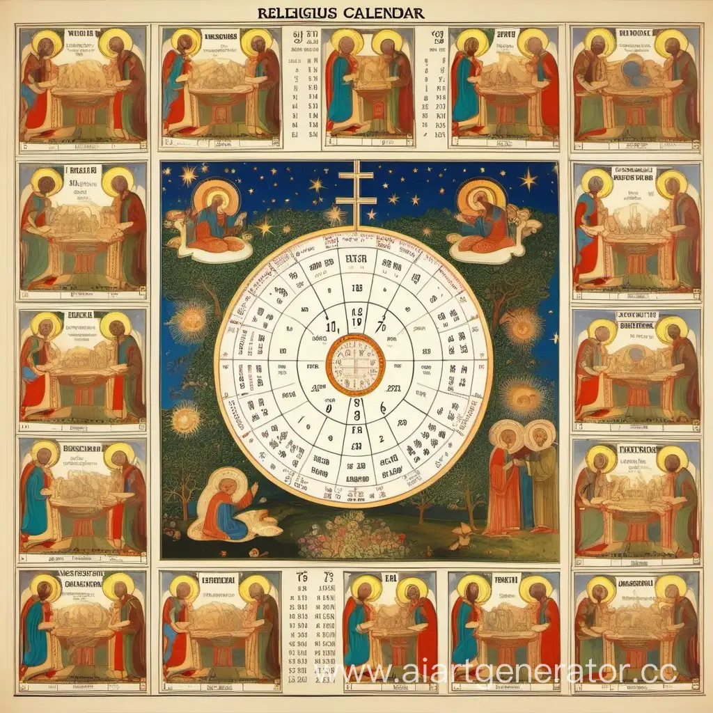Календарь  религиозный с изображением