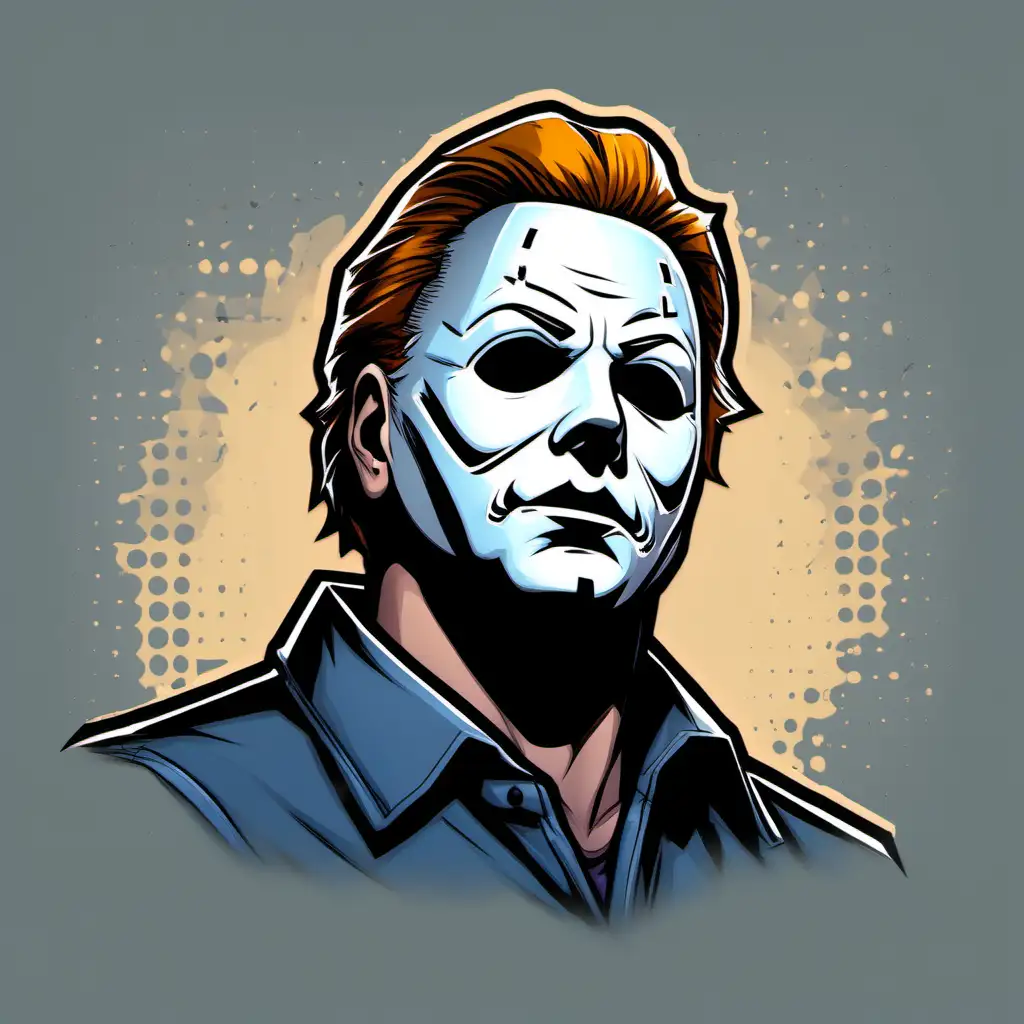 Comic Book Michael Myers Capturing the Solemnity with Smooth Skin and Emotive Style