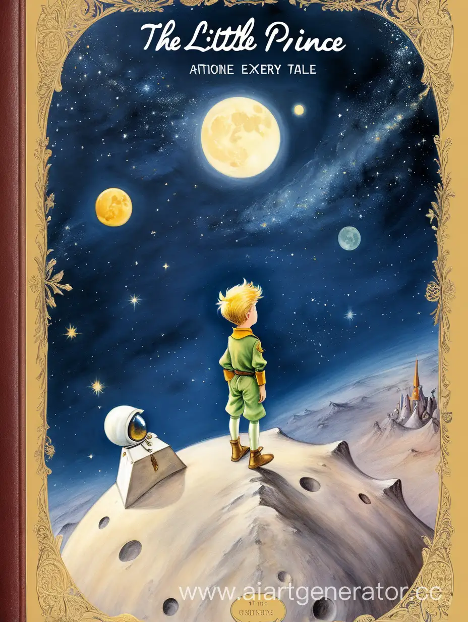 Cosmic-Home-of-The-Little-Prince-Illustrated-Book-Cover-Inspired-by-Antoine-de-SaintExuprys-Fairy-Tale