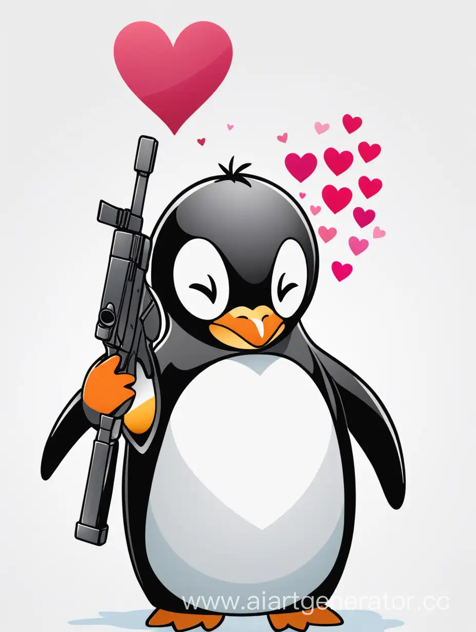 Adorable-Penguin-with-Heartfelt-Armament