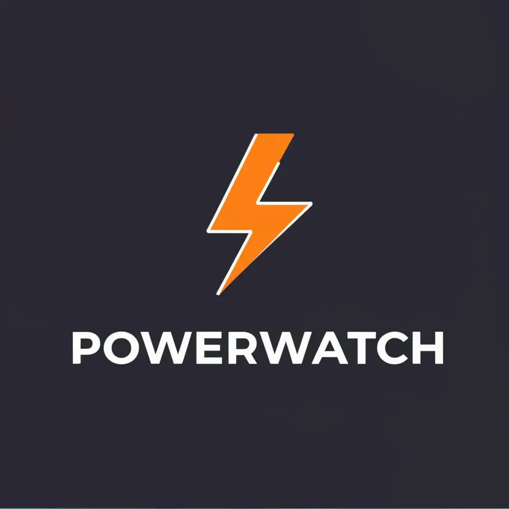a logo design,with the text "PowerWatch", main symbol:lightning bolt,Moderate,be used in Technology industry,clear background