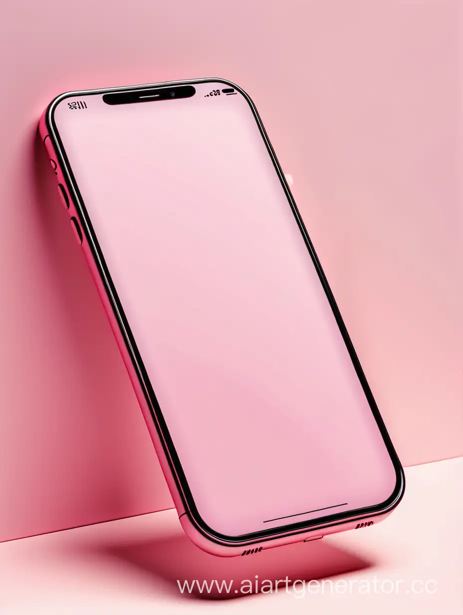 нежно розовый мобильный телефон на экране  переписка без слов