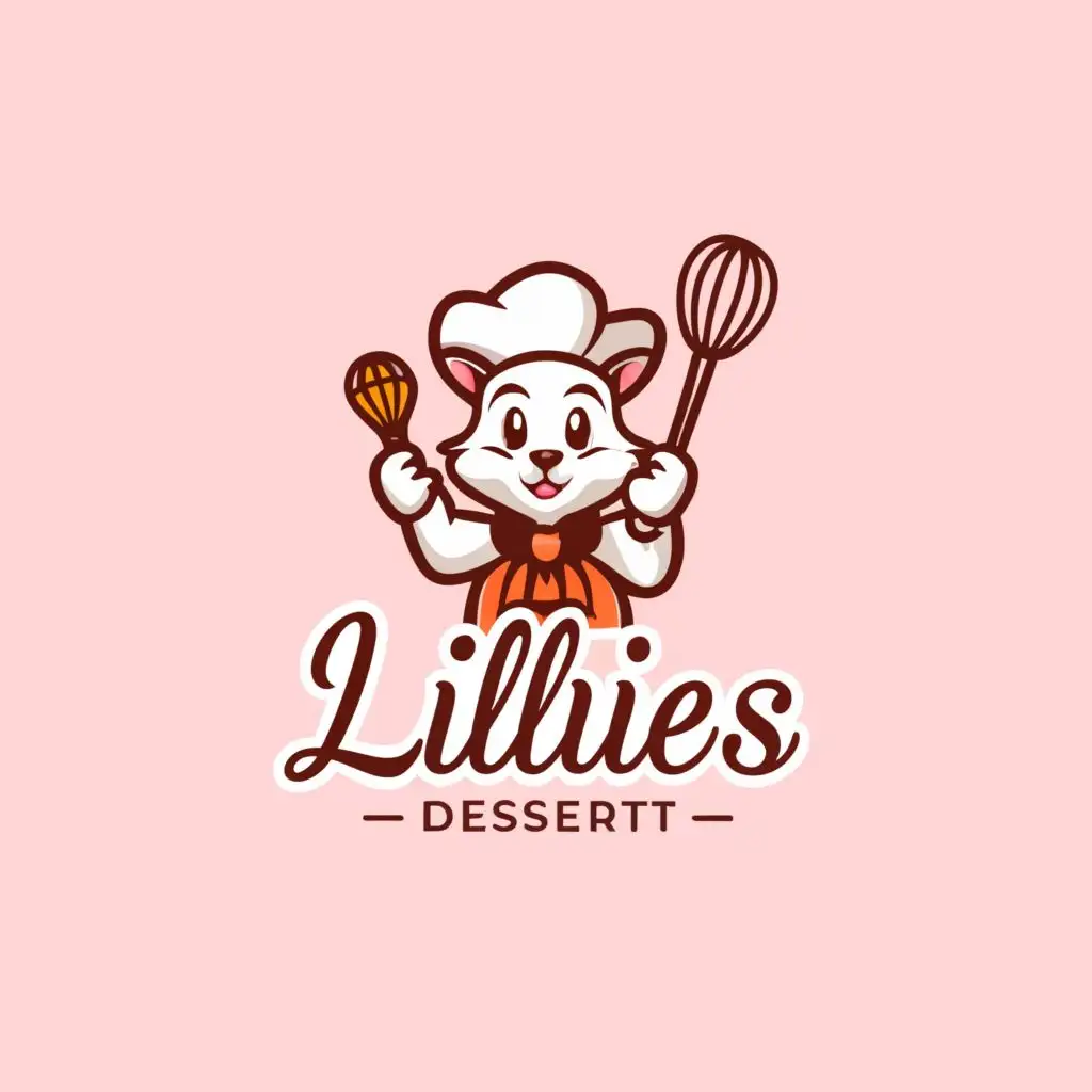 a logo design,with the text "Lillie's Dessert", main symbol:cat