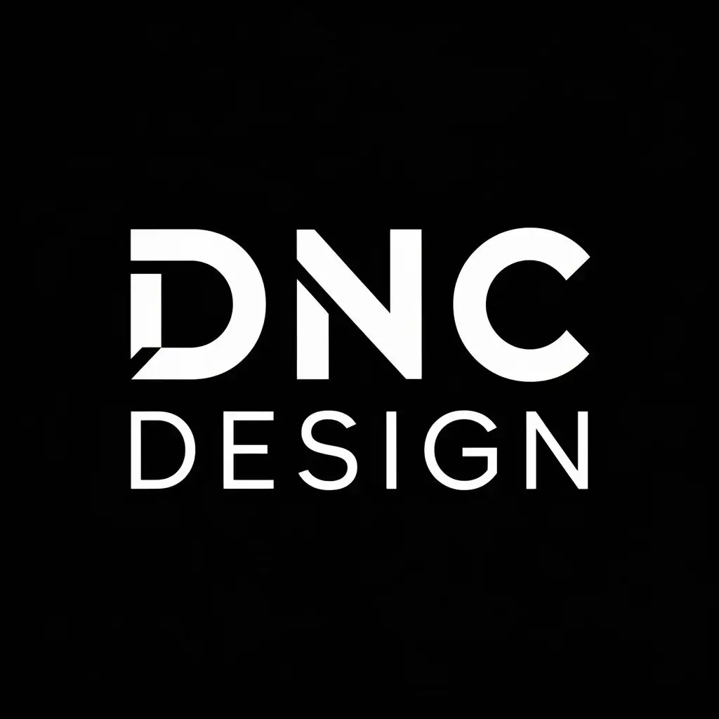 logo, geometric logo, bold font, chaser, with the text "DNC DESIGN", typography, be used in Technology industry