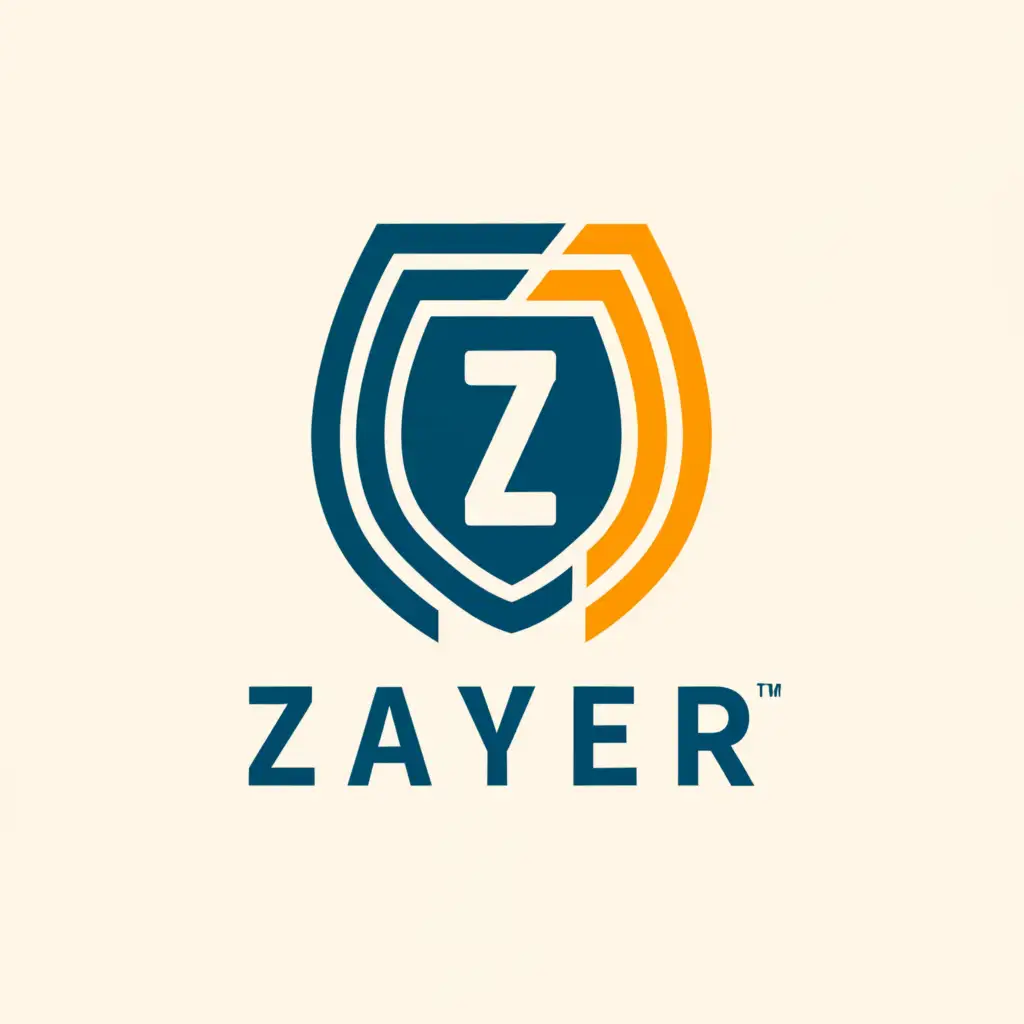 a logo design, with the text 'Zayer', main symbol: a company that provides software solutions to protect passenger's data, Moderate, to be used in Travel-tech industry, clear background, more blue 