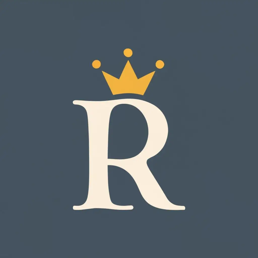 logo, a letter R with a crown on top, with the text "RITZY", typography