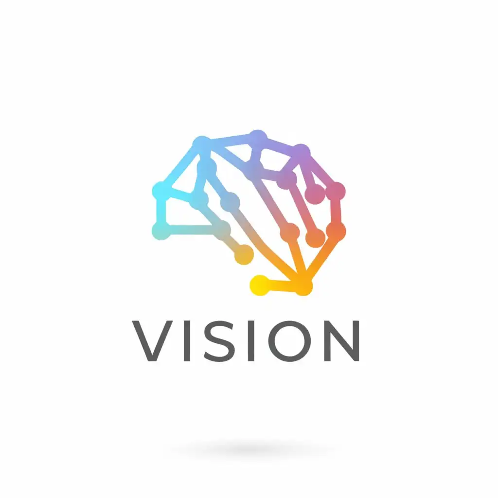 a logo design,with the text "Vision", main symbol:Artificial intelligence,Moderate,be used in Technology industry,clear background