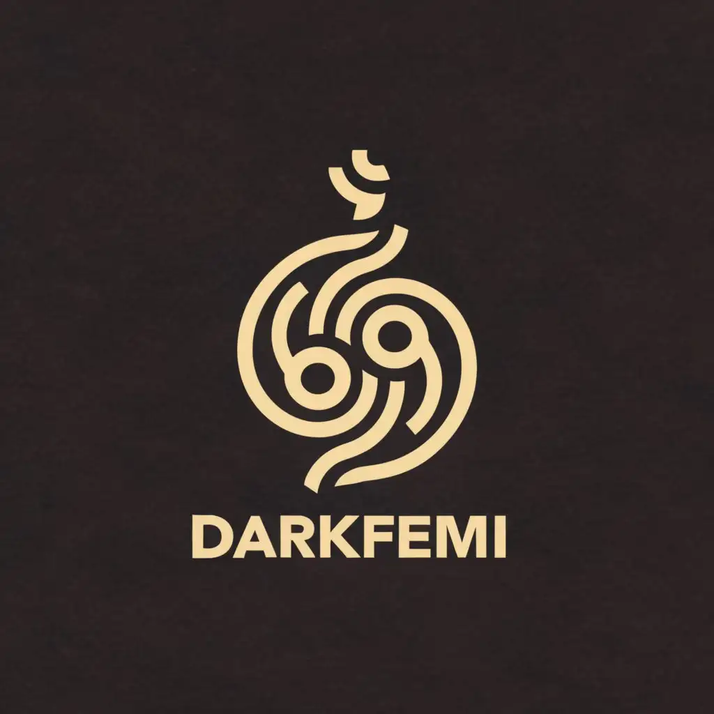 a logo design,with the text "Darkfemi", main symbol:☯️,complex,be used in Internet industry,clear background