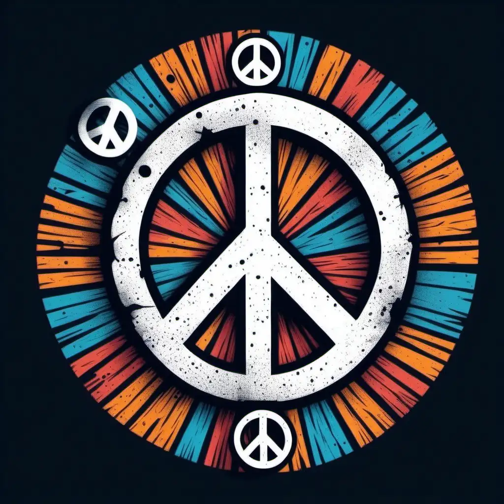 Bold Peace Sign TShirt Vector with Unique Textures