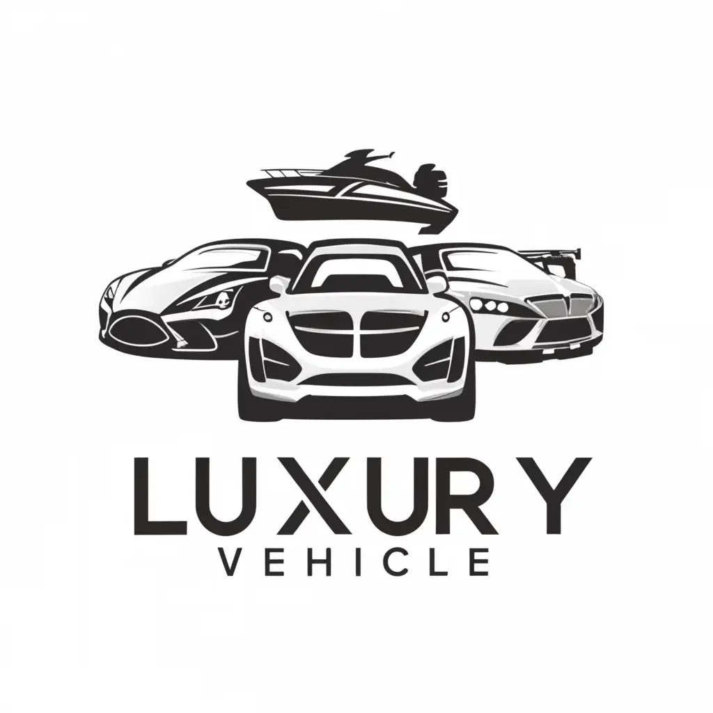 a logo design,with the text "Luxury vehicle", main symbol:car, boat, motorcycle,Moderate,be used in Automotive industry,clear background