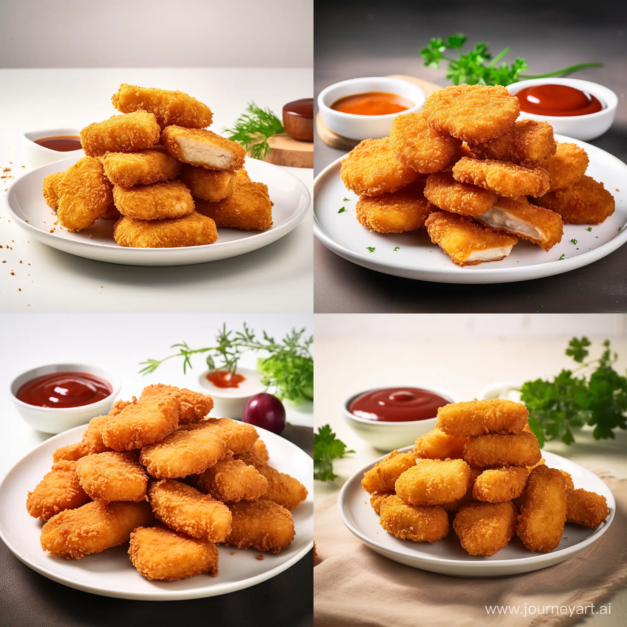 Delicious-Crispy-Chicken-Nuggets-on-White-Plate-Culinary-Photography