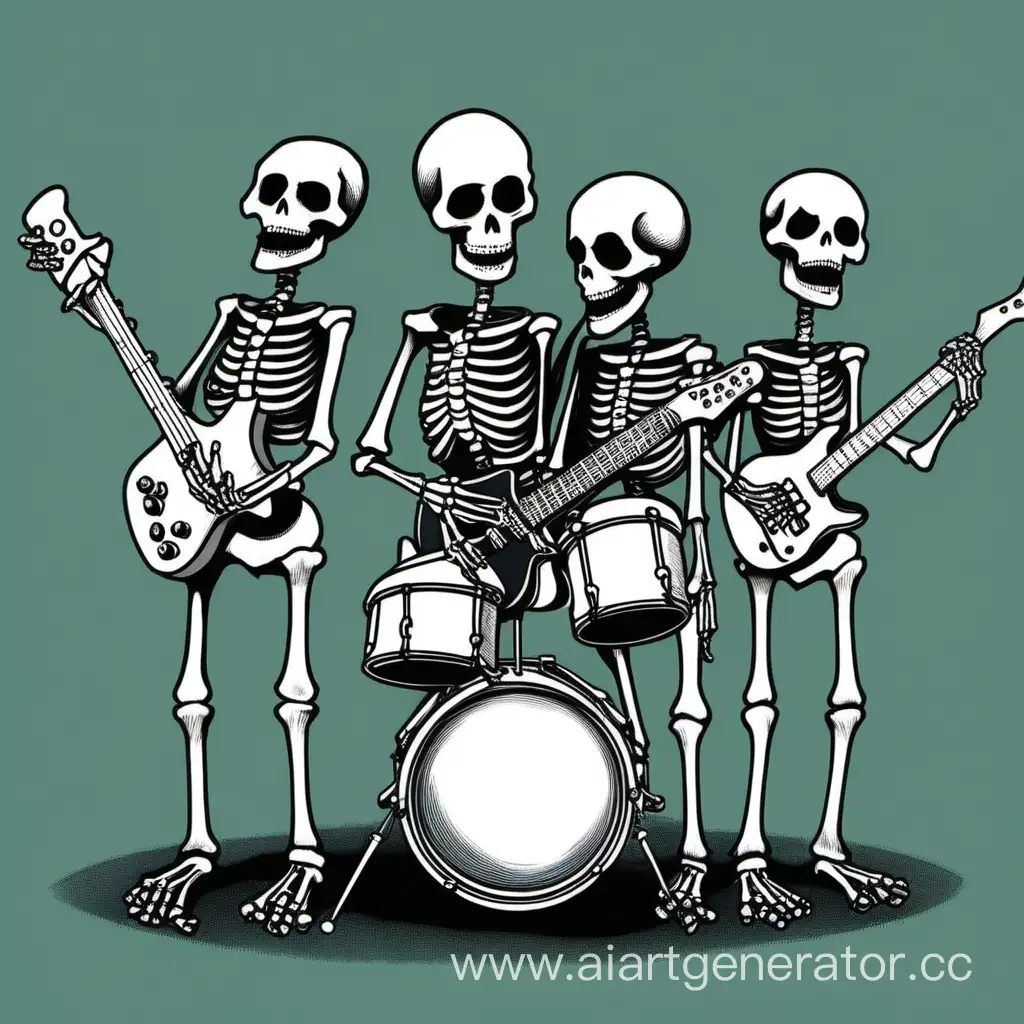 Energetic-Skeleton-Rock-Band-Performance