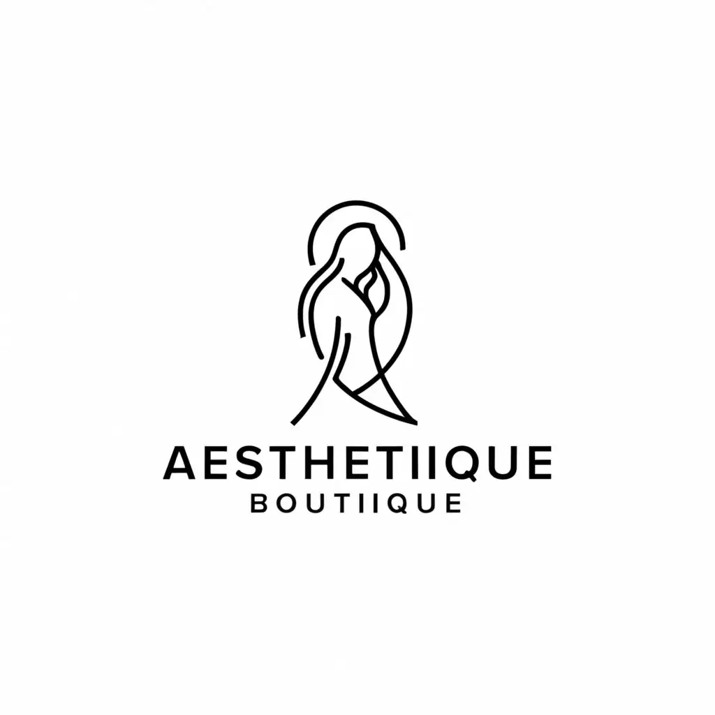 a logo design,with the text "Aesthetique Boutique", main symbol:Lady,Minimalistic,be used in Beauty Spa industry,clear background
