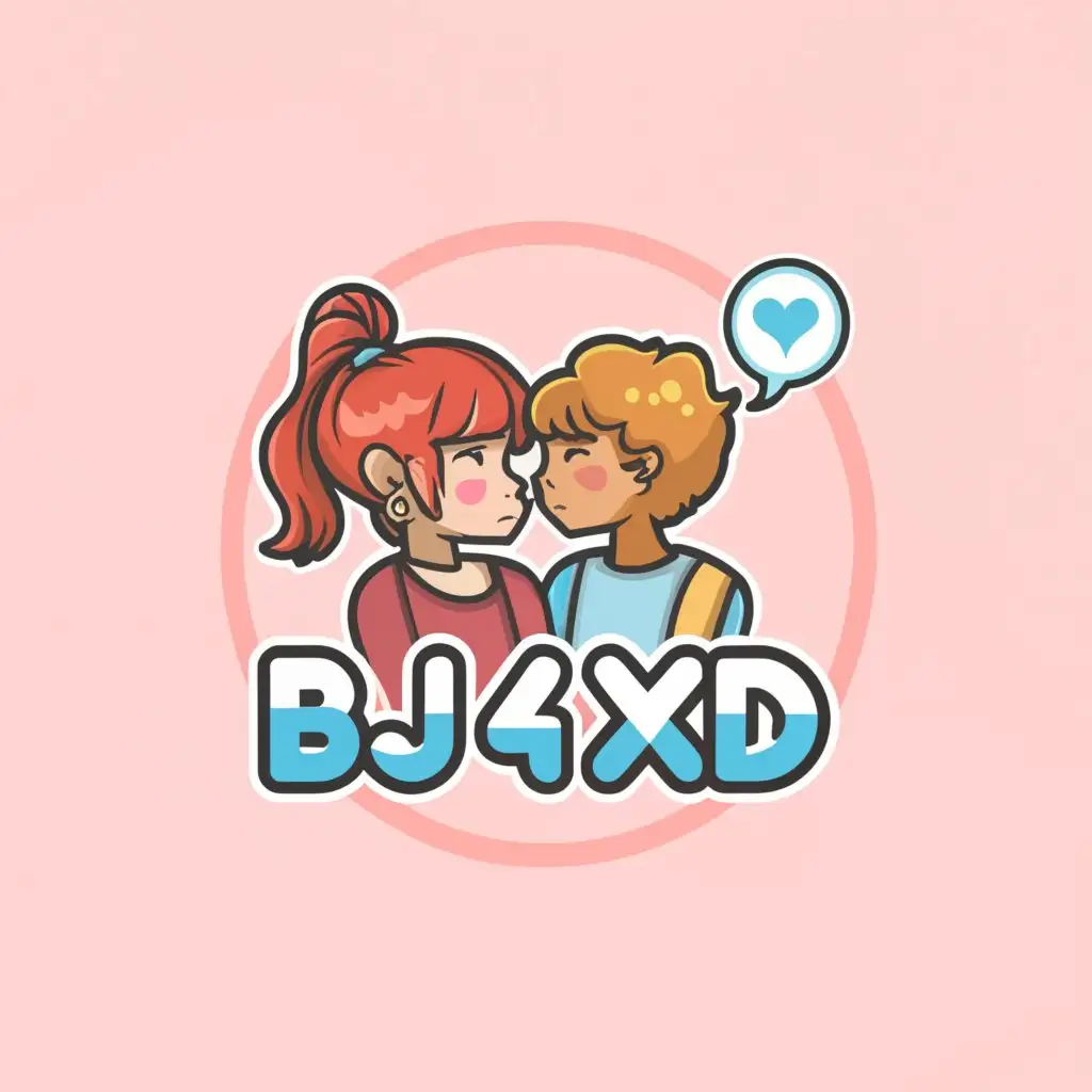 a logo design,with the text 'bj4xd', main symbol:Girls Chat with Boys,Moderate,clear background