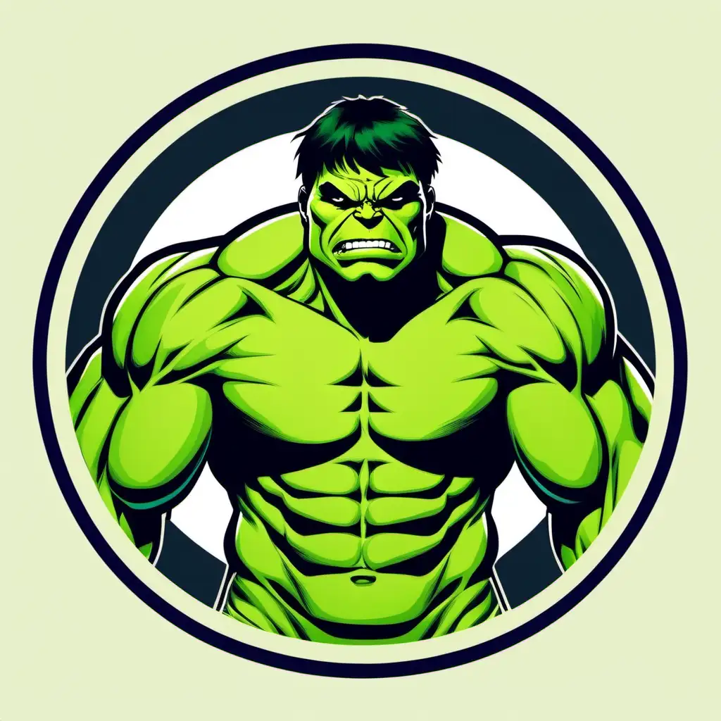Powerful Hulk Icon in Circular Frame