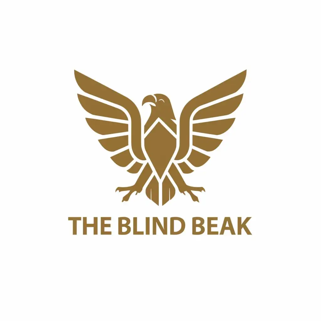a logo design,with the text "the blind beak", main symbol:gold eagle,Minimalistic,be used in Animals Pets industry,clear background