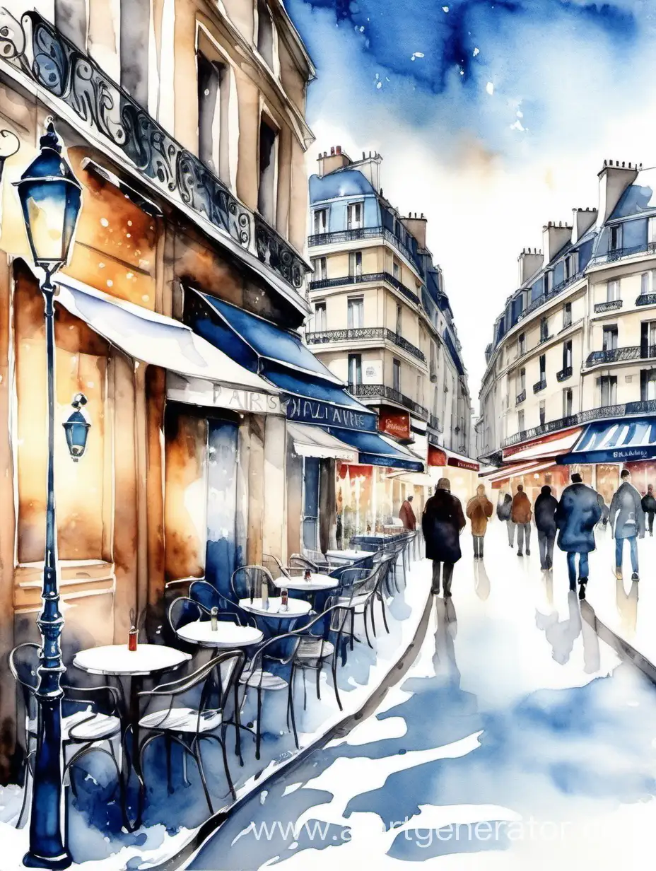 Winter-Paris-Watercolor-Panorama-Cafe-Street-Scene-with-Lanterns