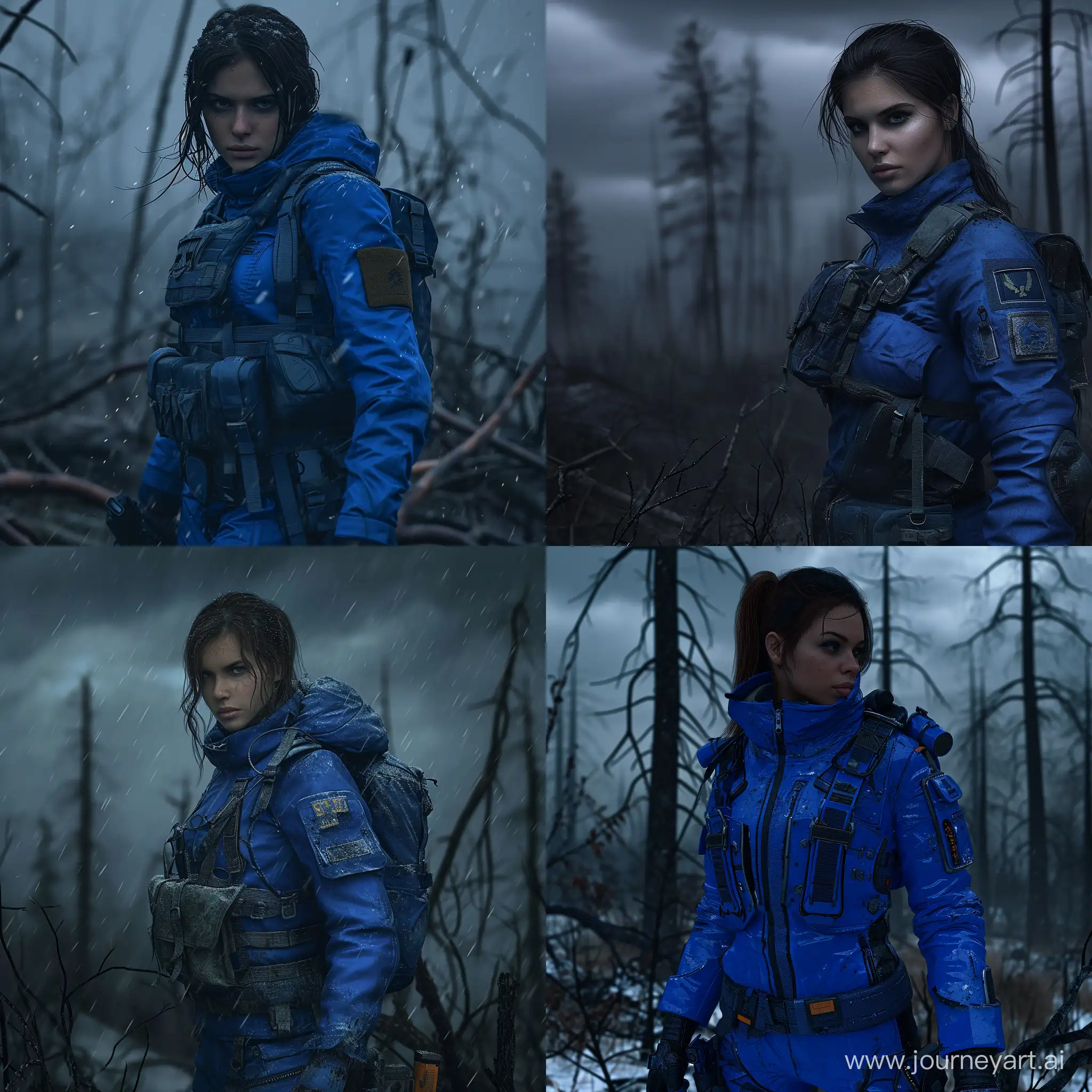 Striking-Blue-Tactical-Mercenary-in-STALKER-Game