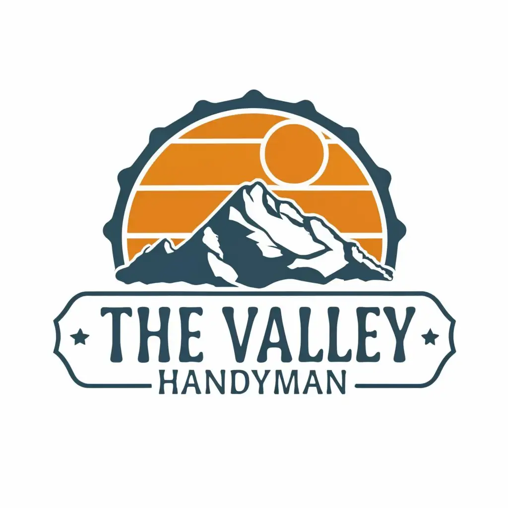 a logo design,with the text "The valley handyman", main symbol:Silhouette skyline of Mount Baker,Moderate,be used in Construction industry,clear background