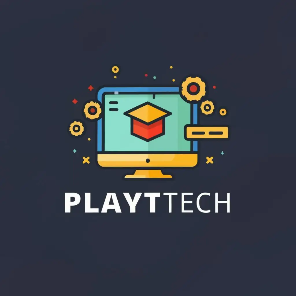 logo, computer, with the text "playtech", typography, be used in Education industry