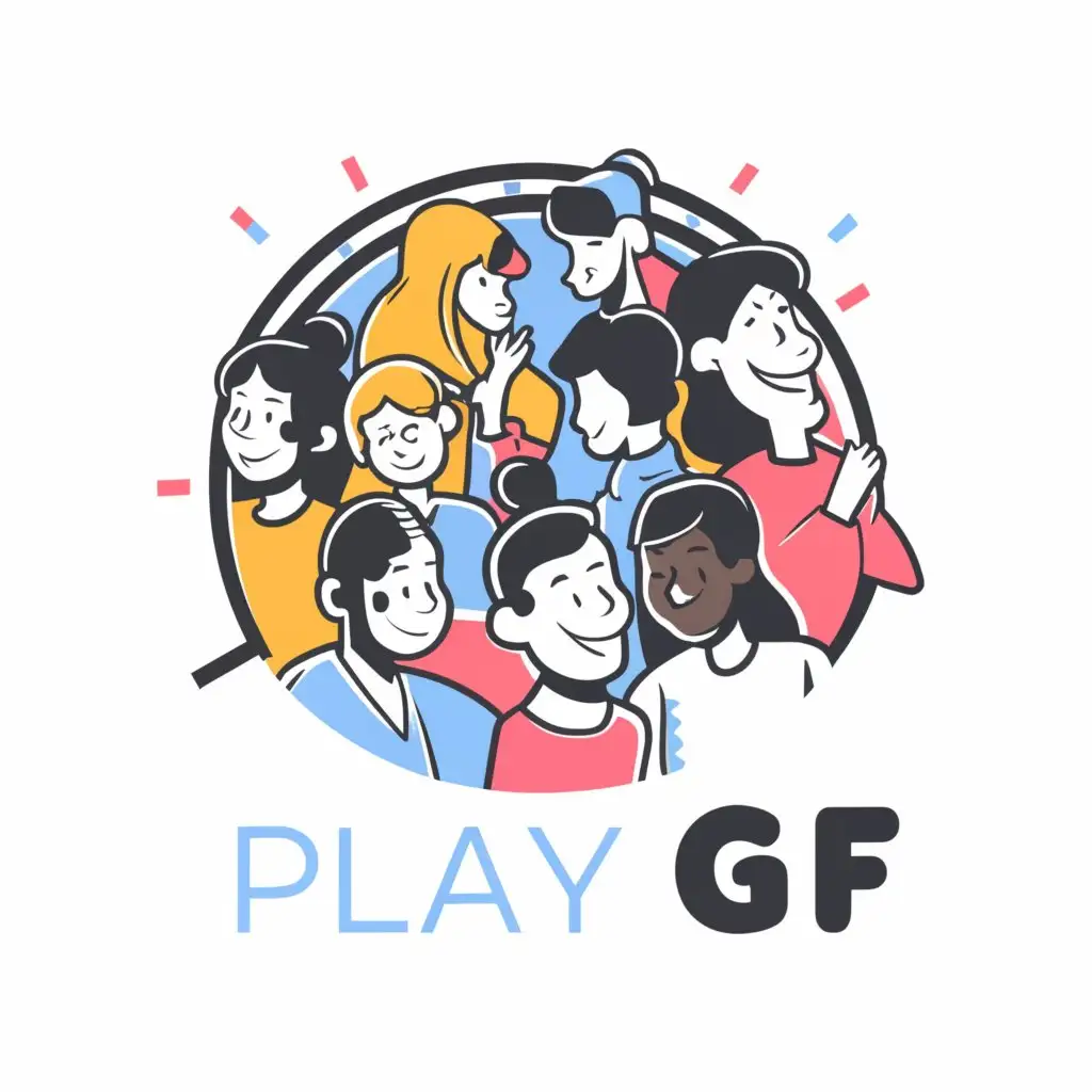 LOGO-Design-for-PlayGF-Playful-Chat-Room-Logo-Featuring-Girls-and-Boys